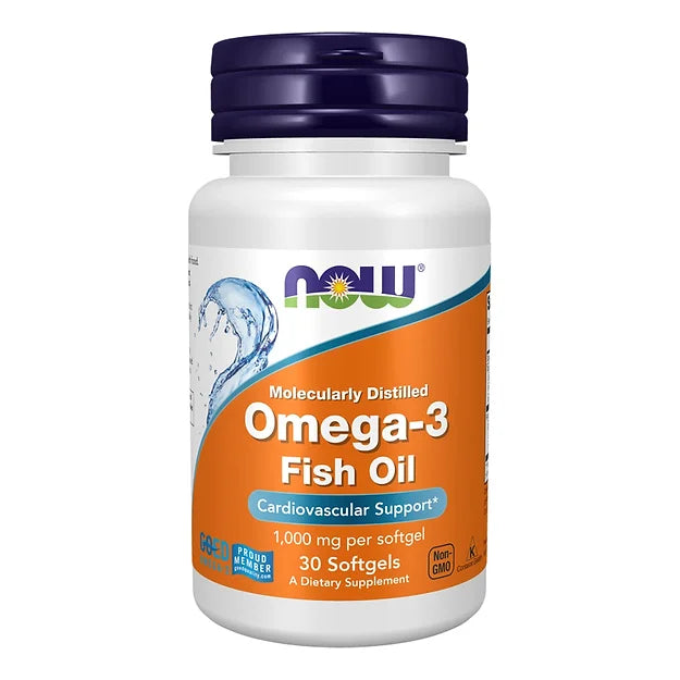 Now Molecularly Distilled Omega-3 Fish Oil 30 Softgels