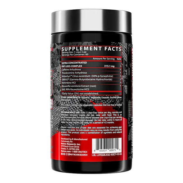 Nutrex Lipo 6 Black Ultra Concentrate Fat Loss Support 60 Capsules